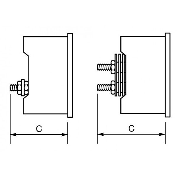Series E242 (48 x 48 mm) Short Scale DIN Panel AC Ammeters