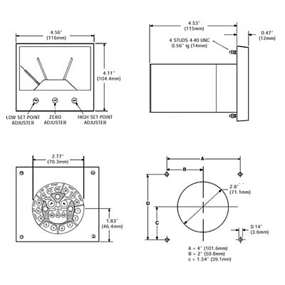 239 series meter relay ac dc meters dimensions