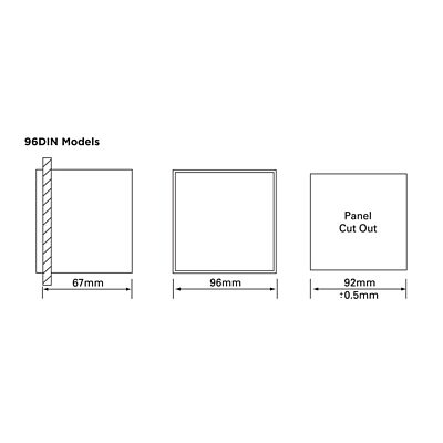 240 seres din panel cutout 96 4