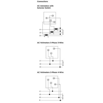 240 series din ac ammeters with selector switch ac voltmeters 3 phase 3 wire ac voltmeters 3 phase 4 wire 3