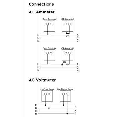 240 series din panel meter ac ammeter ac voltmeter connections 1