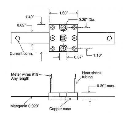 Dc ammeter hi per heat mounted shunts type tmh 200watts dimensions